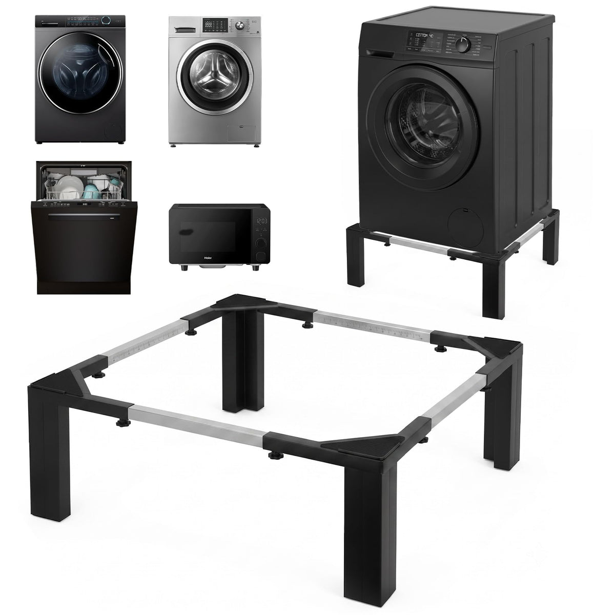 Adjustable Washer Dryer Pedestal, 12” Heavy Duty S