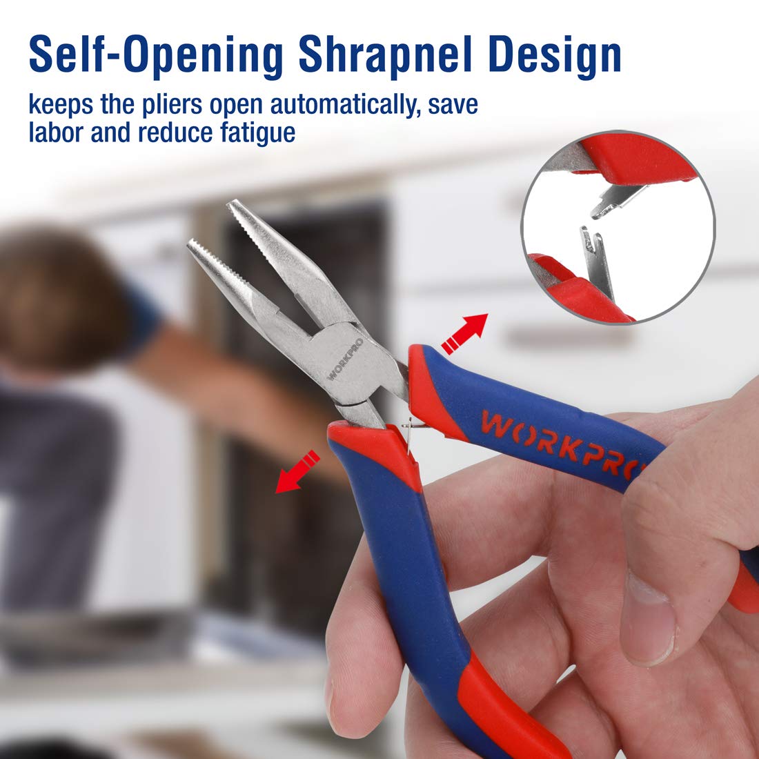 WORKPRO 6-piece Mini Pliers Set with Pouch, Small Pliers Tool Kit