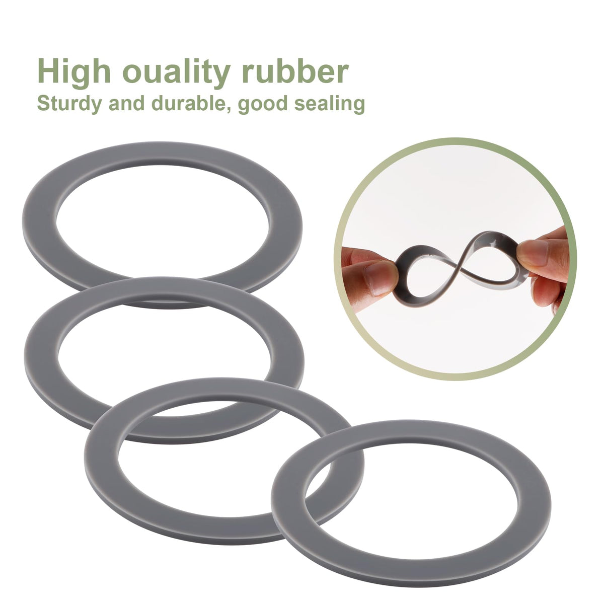 Equust 6-Pack Rubber Gaskets Sealing O-Ring Compatible with Oster Blender Replacement Parts, Small, Grey