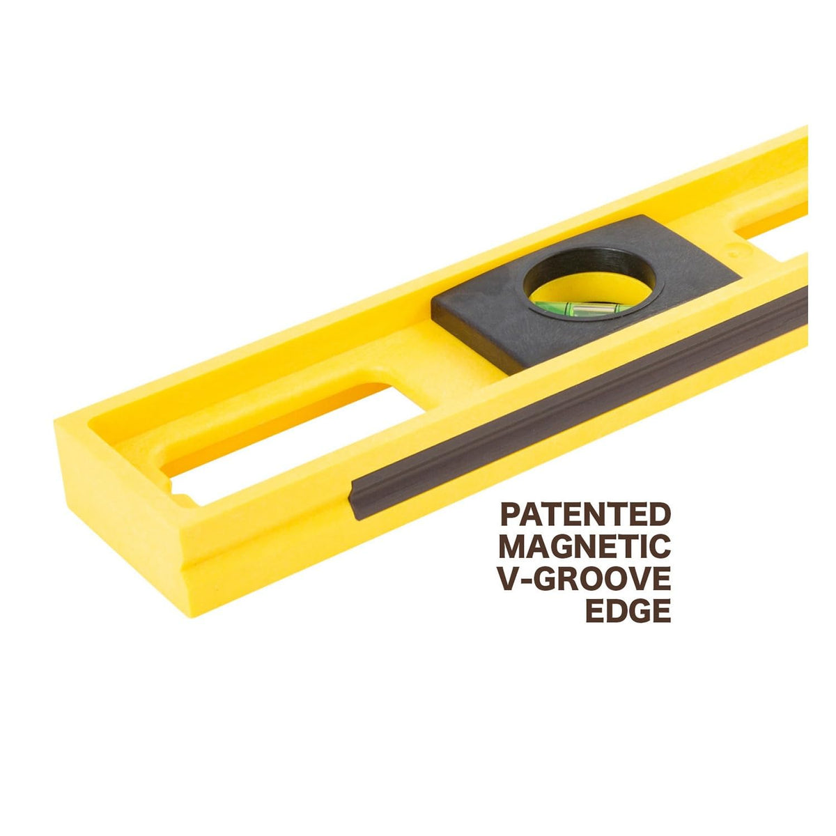 Mayes 10140 Top View Magnetic Level, 24 Inch Level Made in USA, 3 Vials with 270° Center View, Ruled Edge for Accurate Measurements, V-Groove for Curved Surfaces