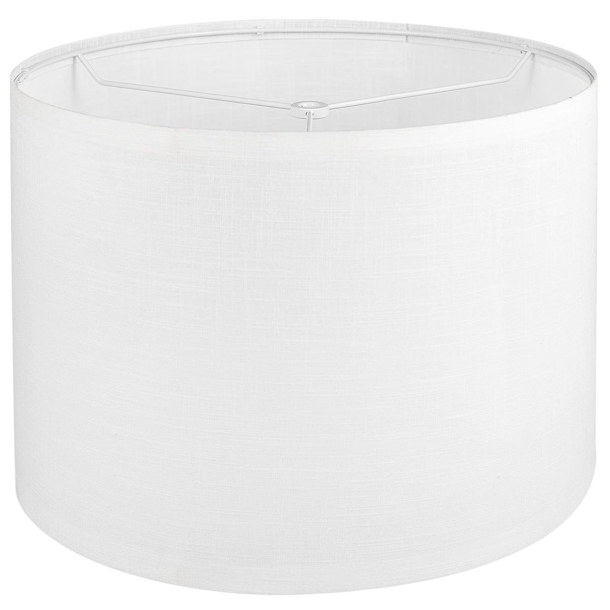 White Lamp shade, Drum Lamp Shade for Table Lamps Floor Lamp, 13" Top X 13" Bottom X 10" High White Large Line Fabric Lamp Shade, Easy Assembly Replacement Lampshade