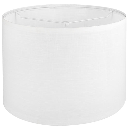 White Lamp shade, Drum Lamp Shade for Table Lamps Floor Lamp, 13" Top X 13" Bottom X 10" High White Large Line Fabric Lamp Shade, Easy Assembly Replacement Lampshade