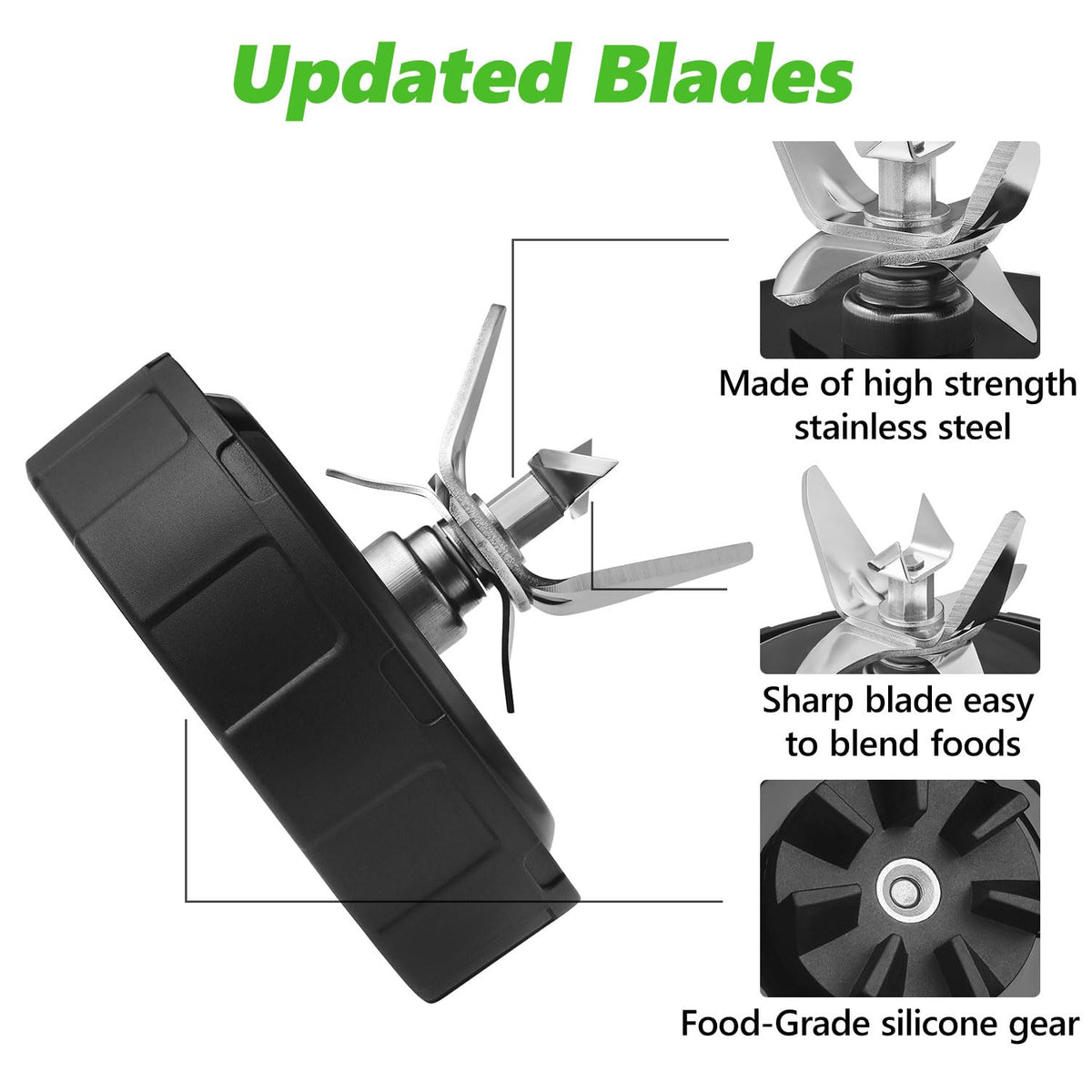SS101 Replacement Blade for Ninja Blender Accessories, 7-Fins Blender Blade