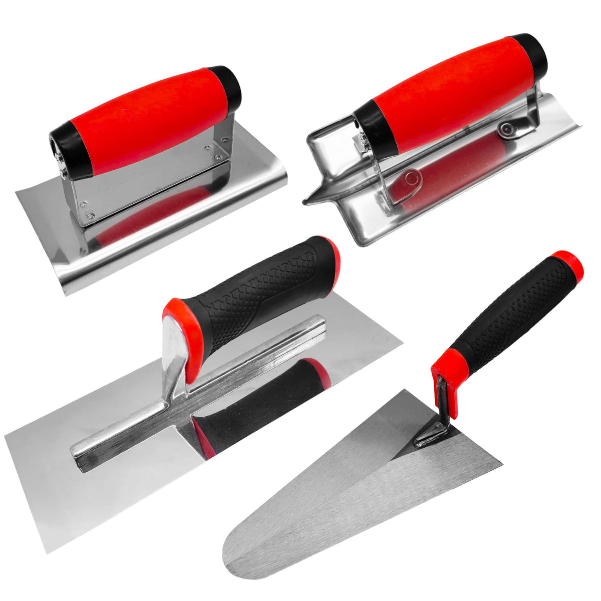 Hubaow 4 PCS Concrete Tool Set, Finishing & Gauging Trowel, Edger Groover