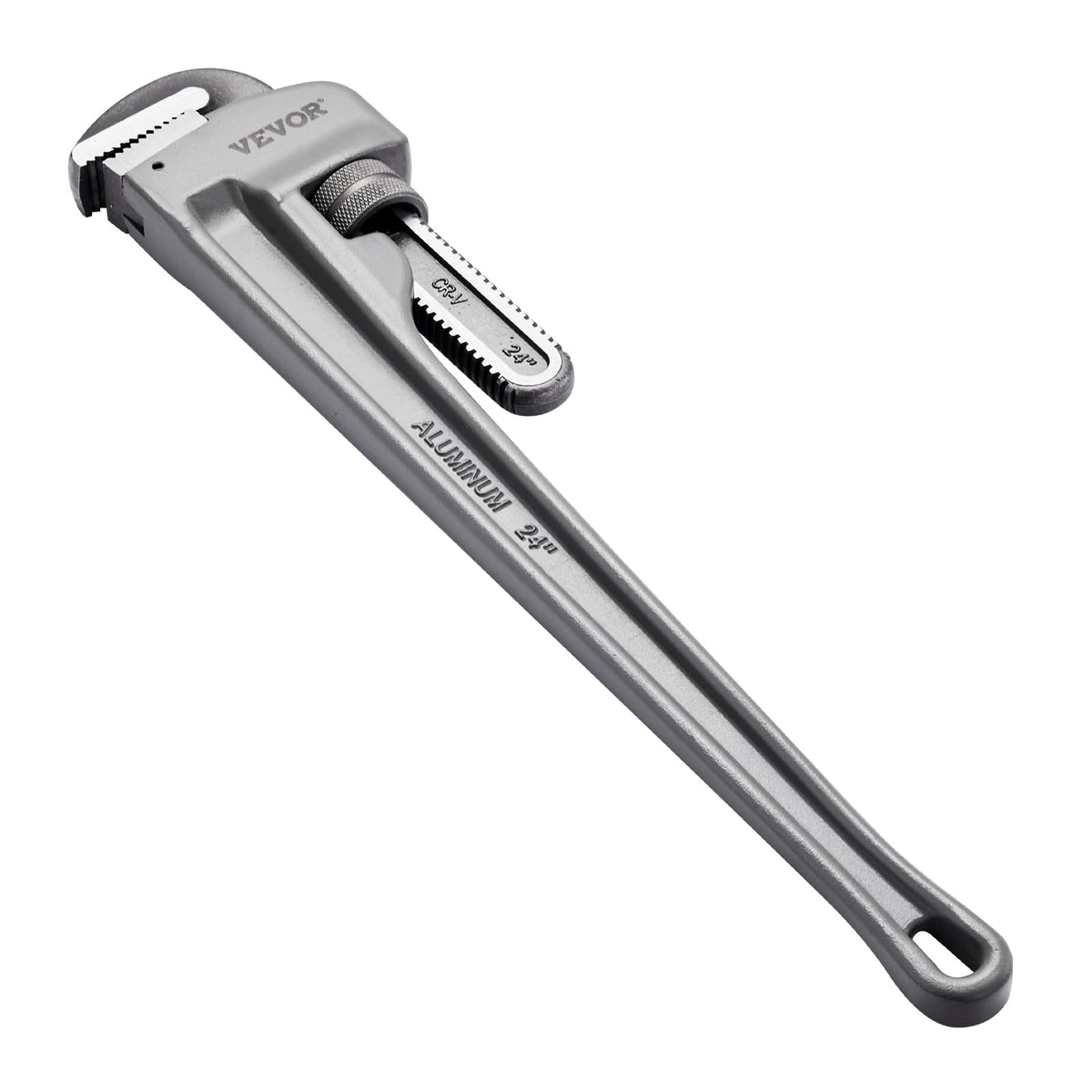 VEVOR Pipe Wrench, 24" Aluminum Straight Pipe Wrench, Adjustable Plumbing Wrench, with High Strength Jaw and Ergonomic Handle, Easy to Carry, Hangable Design, for Water Pipes, Automotive Repairs