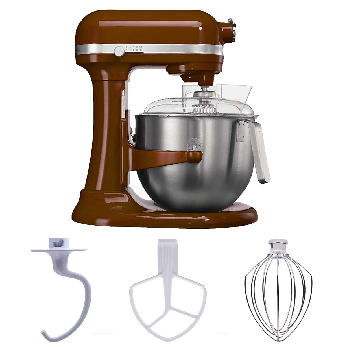 ELSOON K5ADH Dough Hook & K5AB Flat Beater & K5AWW Wire Whip-3 Pieces Replacement for KitchenAid 5-QT Bowl-Lift Stand Mixer