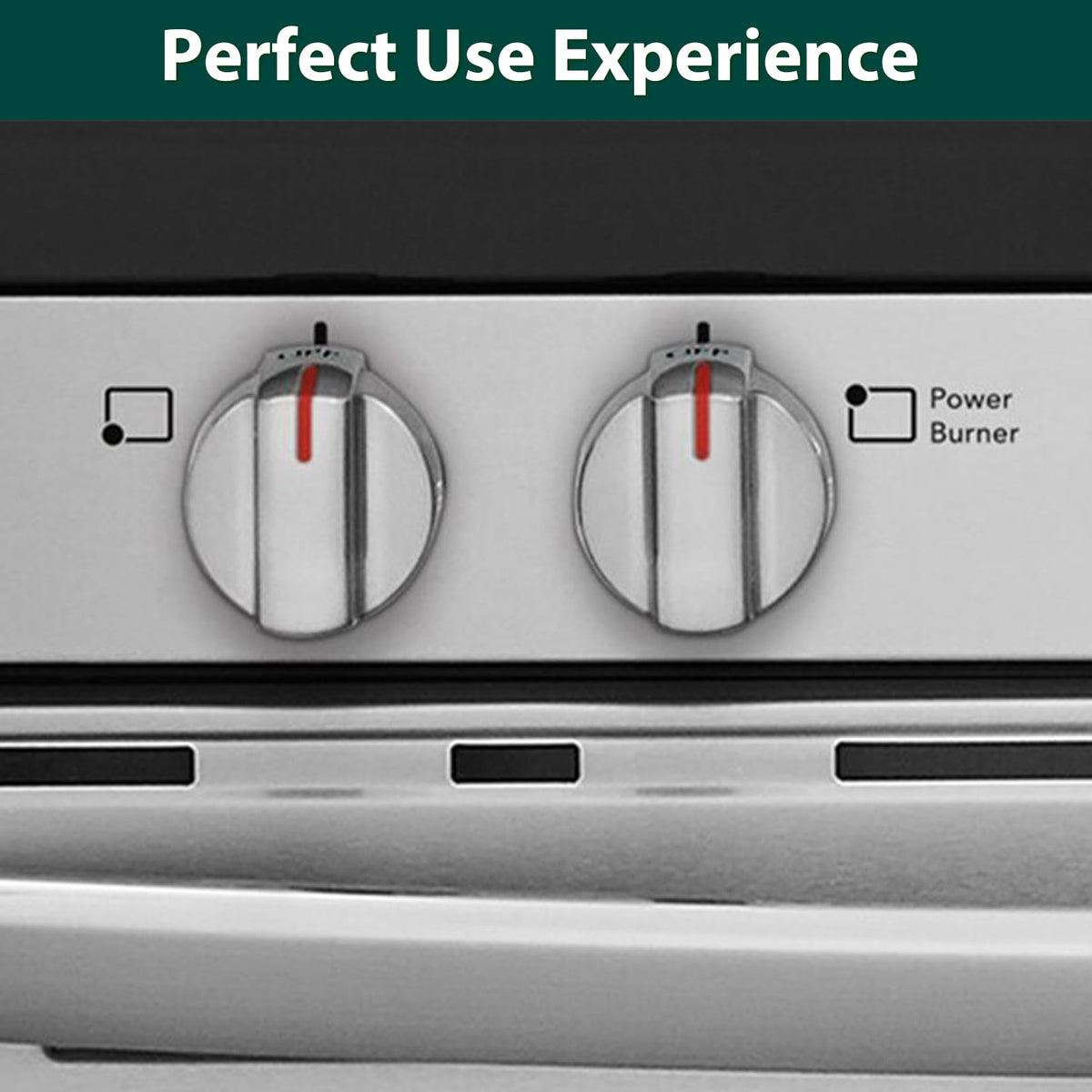 Stainless Steel 5304509064 Stove Knobs Replacement Parts for Frigidaire Gallery Oven Gas Stove Range 5304509929 Stove Top GCRG3060AFC Metal Silver Surface Burner Control Knobs 5 Pcs