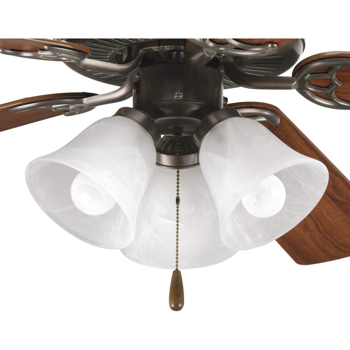 Progress Lighting AirPro 3-Light Ceiling Fan Light Kit, Antique Bronze
