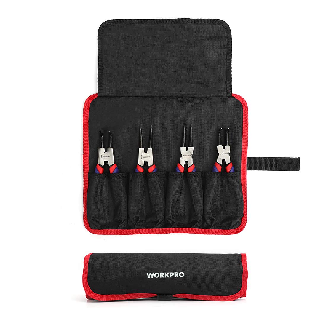 WORKPRO 4-Piece Snap Ring Pliers Set with Storage Pouch