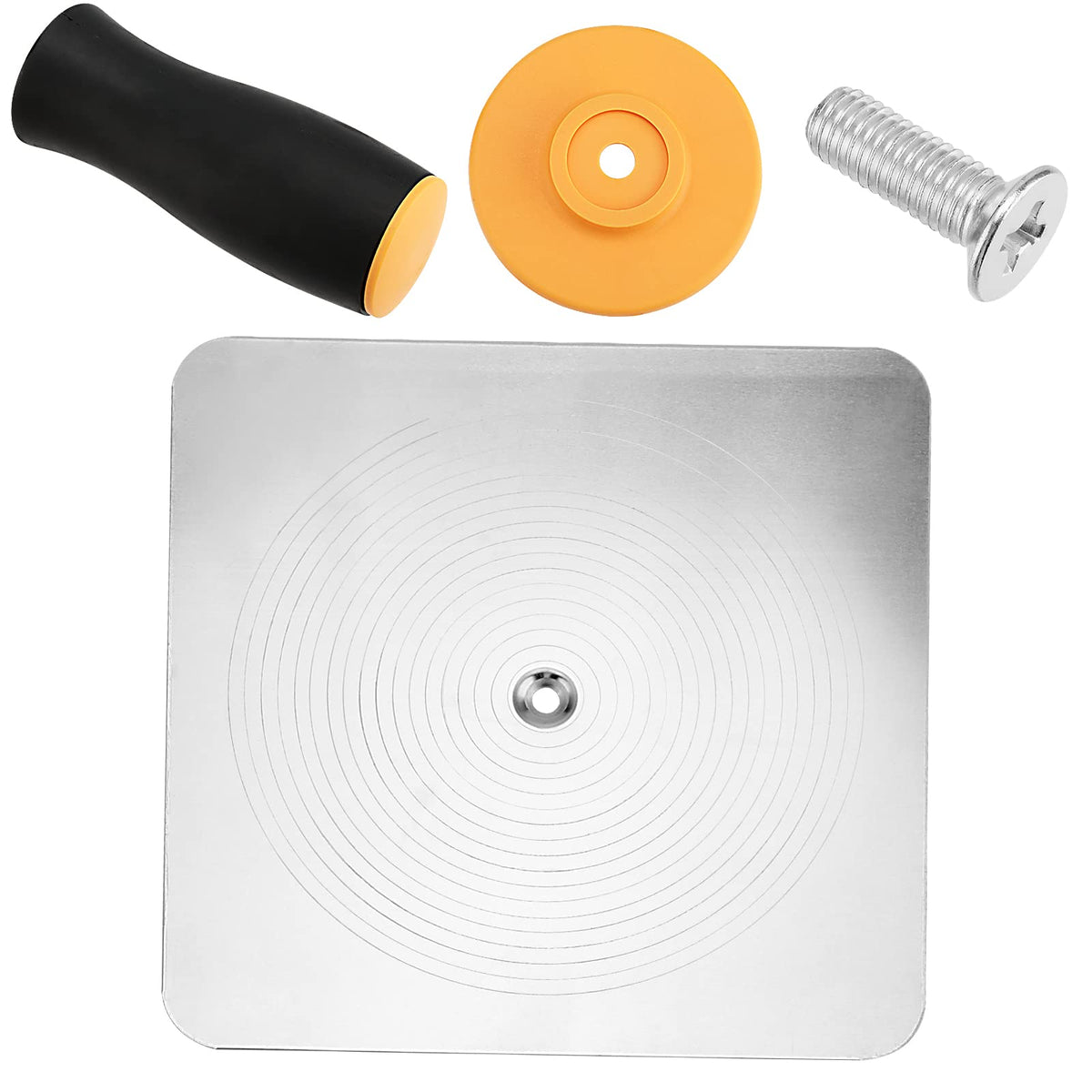 SEUNMUK 2 PCS 12 x 12 Inches Drywall Hawk, Aluminium Plastering Hawk, Mortar Board Holder with Soft Grip Handle, Masonry Hawk for Cement, Mortar, Drywall