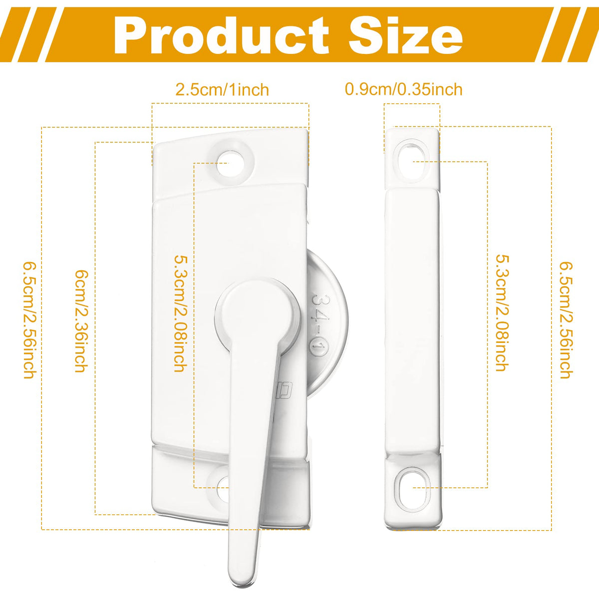 Qunclay 20 Pack Window Sash Lock, 2 Inch Hole Cam Action Latch Keeper