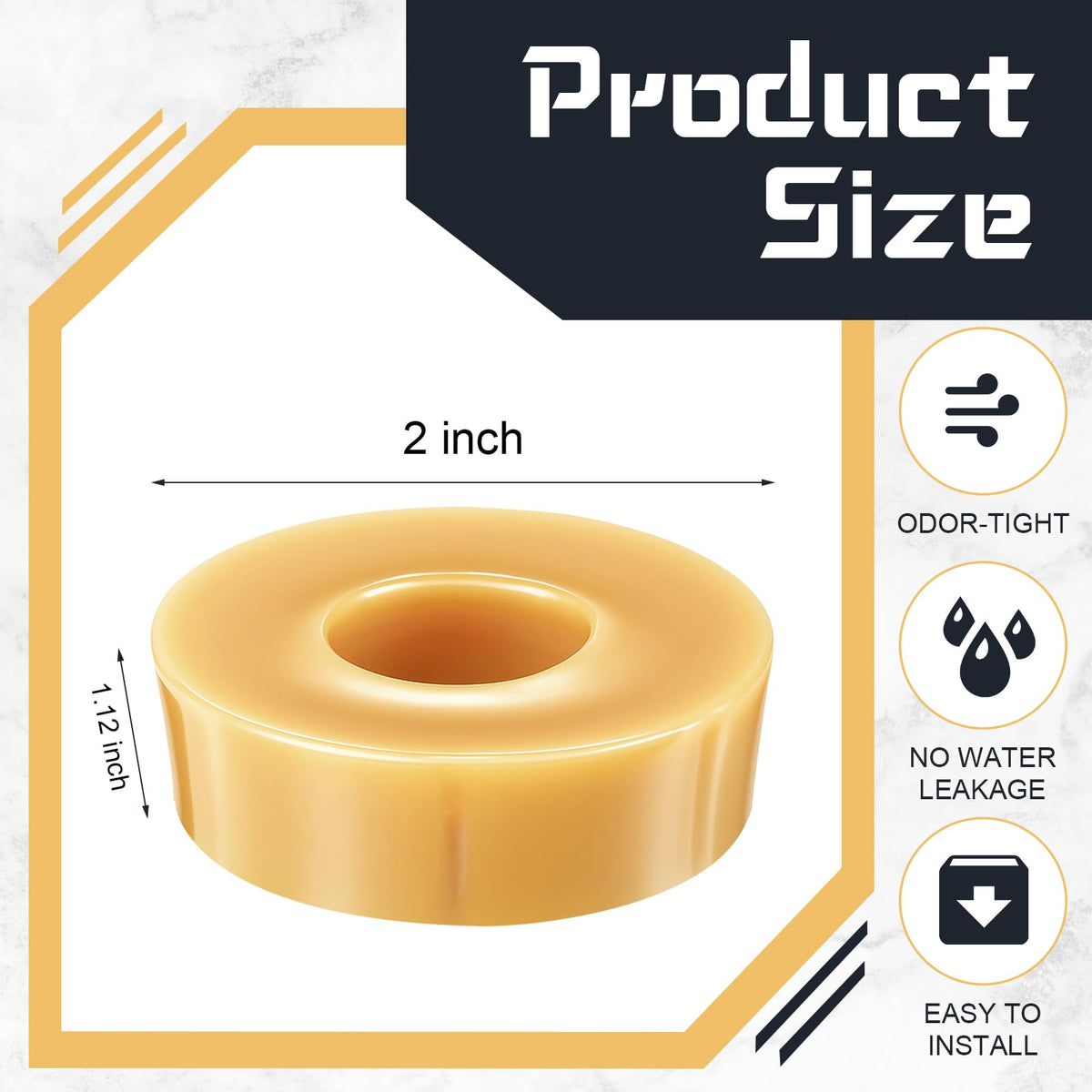Marsui 8 Pack Wax Rings for Toilet 2 Inch Toilet Wax Ring Replacement Kit