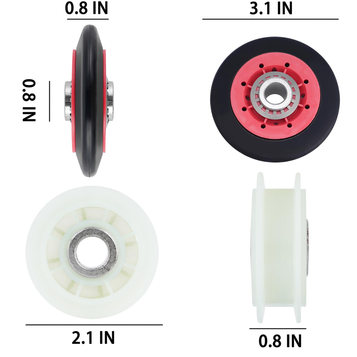 Dryer Idler Pulley Kit Drum Roller Repair Kit May-tag MEDX655DW1/MEDB765FW0/MEDB835DW4/MEDB835DW3/MEDC215EW1/MEDB855DC4/MED5500FW1/MGD5500FW0 Belt Replacement.