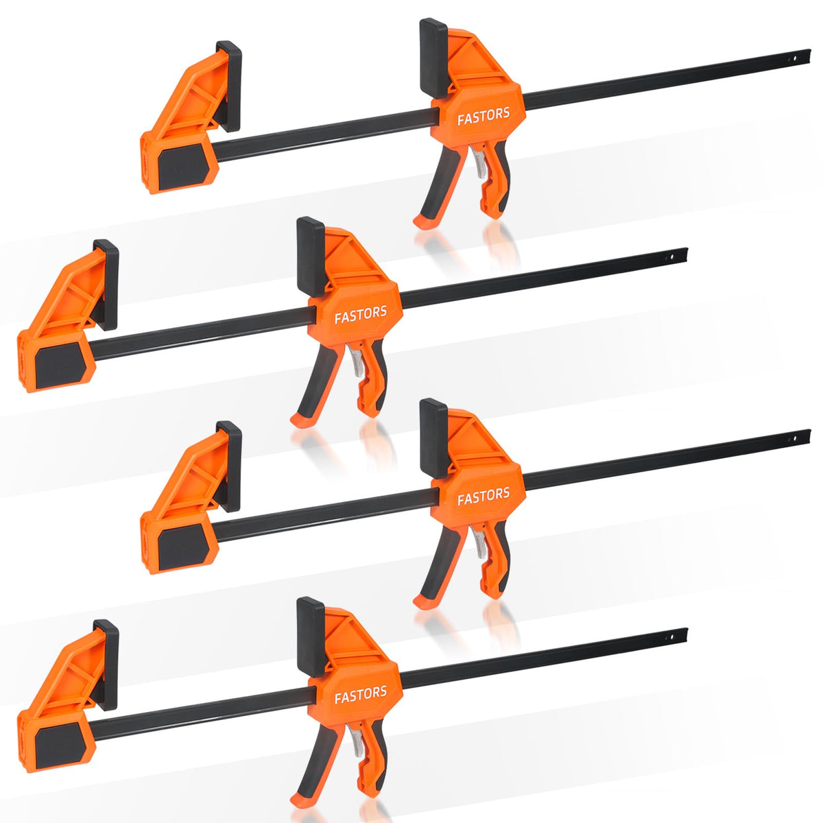 FASTORS 4-Pack 24 Inch Bar Clamps Set,Woodworking Clamps Heavy Duty 350LBS Throat Depth 3-1/3”,Quick Grip/Spreader One-Handed Wood Clamp with Quickly Change Button