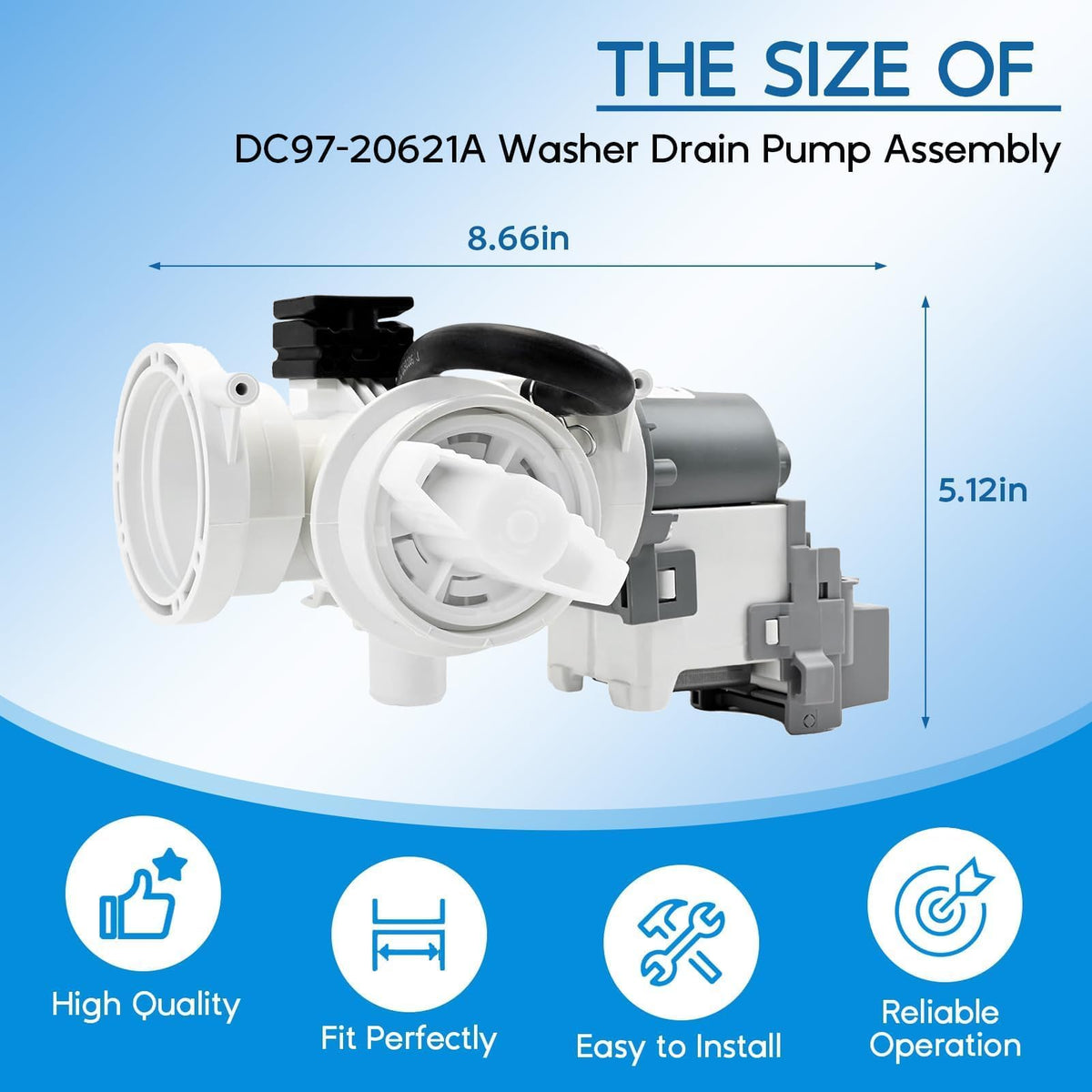 OEM DC97-20621A DC97-20621C Washer Drain Pump Assembly for Samsung