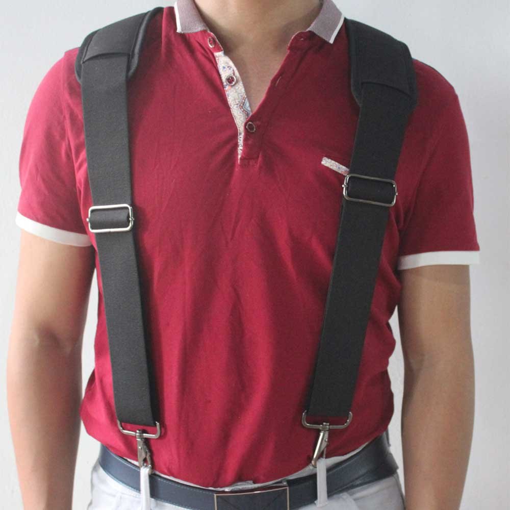 MELOTOUGH Tool Belt Suspenders Work Belt Suspenders Flexible Adjustable Straps with Moveable Padded Shoulders with 4 Loop Attachments