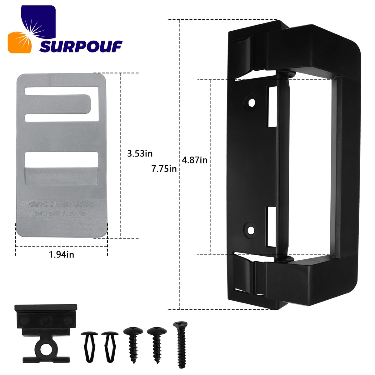 SURPOUF 3316882900 RV Refrigerator Door Handle Replacement Fits for Dometic DM2672 DM2682 DM2872 DM2882 Heavy Duty Black Plastic Handle for RV Camper Refrigerator (2-Pack)