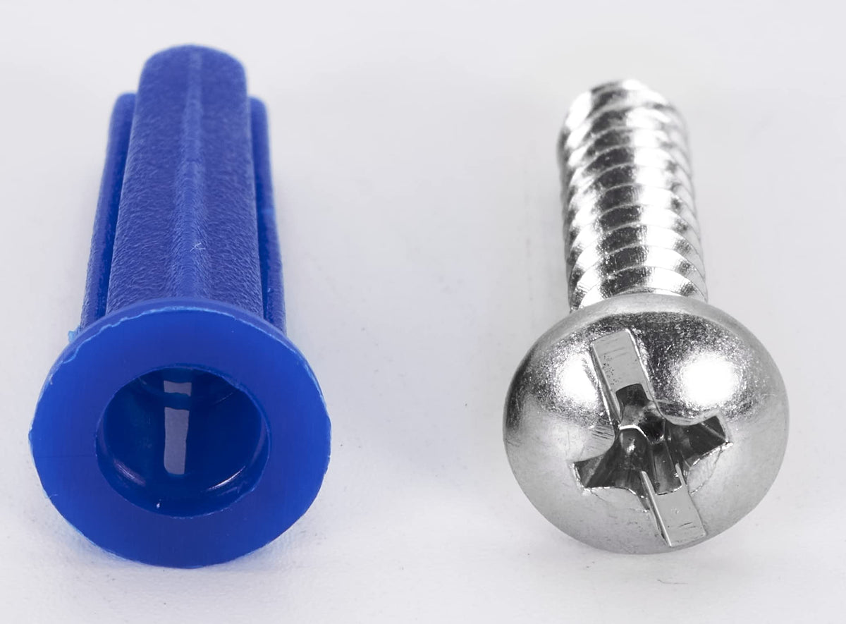 CONFAST® #10-12 Plastic Conical Blue Bantam Drywall Wall Anchor Kit PAK1012, Includes (100) Anchors, (100) Screws and (1) Drill bit (201 Pieces)