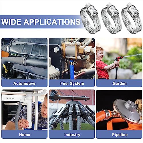 Hose Clamp- Qibaok 120 PCS Stainless Steel Hose Clamps Assortment Kit