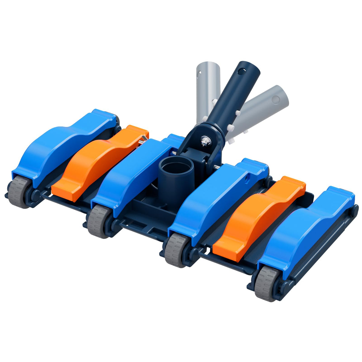 Commercial-Grade 4.4 LB Weighted Pool Vacuum Head with Swivel Handle, Professional Heavy-Duty Pool Vac Head with Streamlined Design, Debris Guide & Non-Slip Wheels for Inground & Above Ground Pools