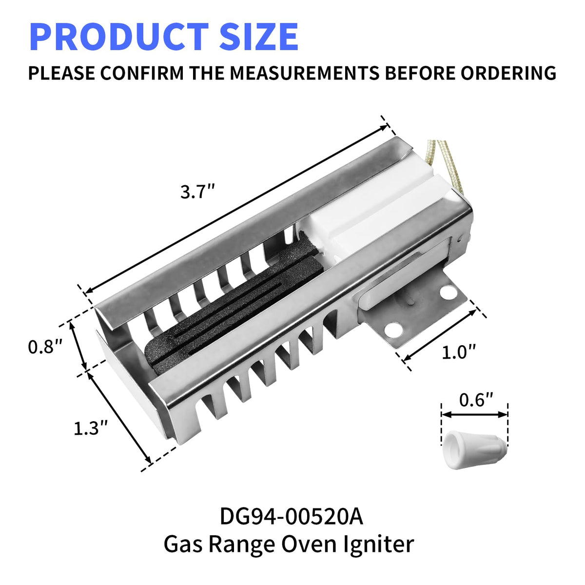 DG94-00520A Oven Igniter for Samsung NX58F5500SS NX58H5600SS NX58H9500WS