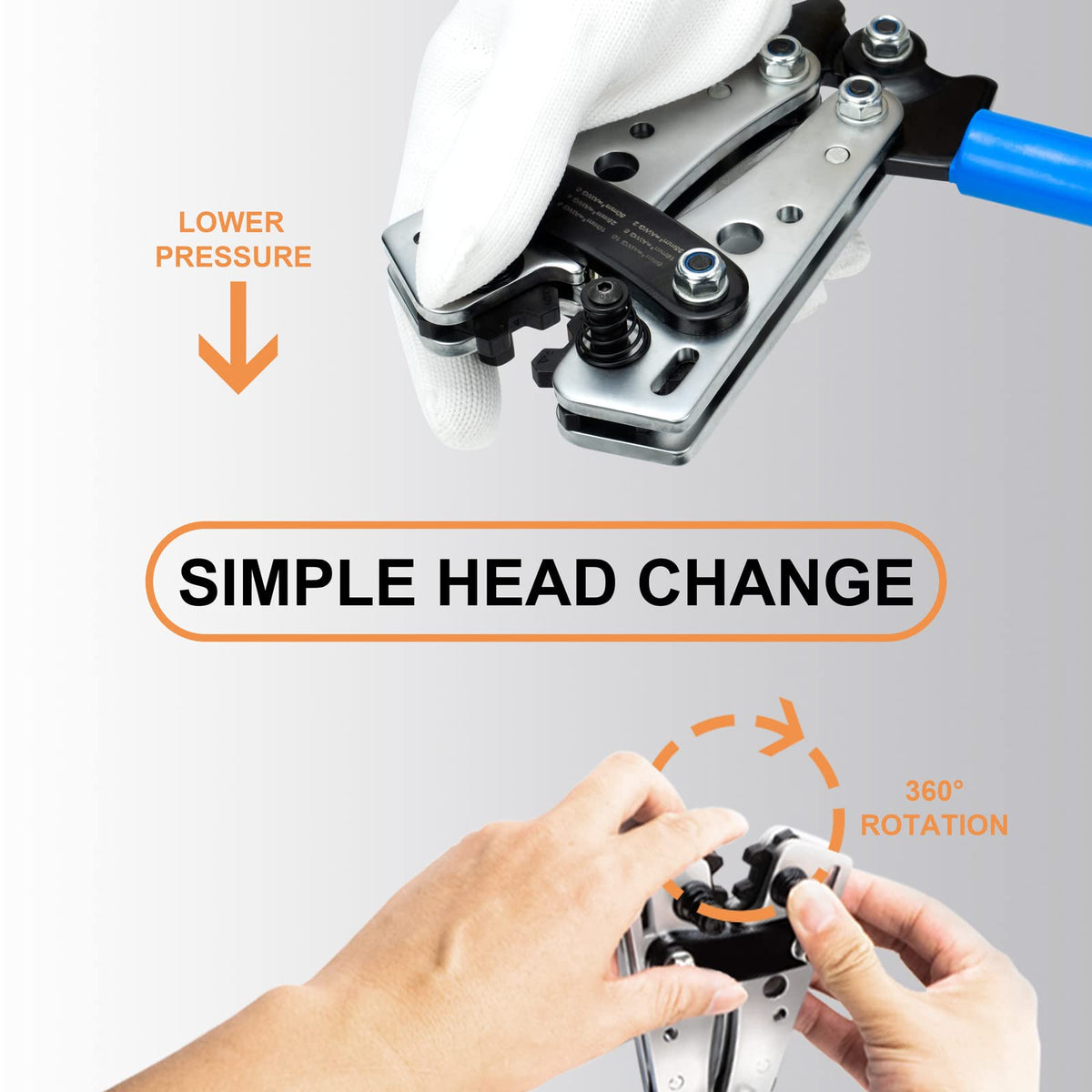 Sanuke Battery Cable Crimper Tool for AWG10-1/0, 78pcs Copper Lug Terminals