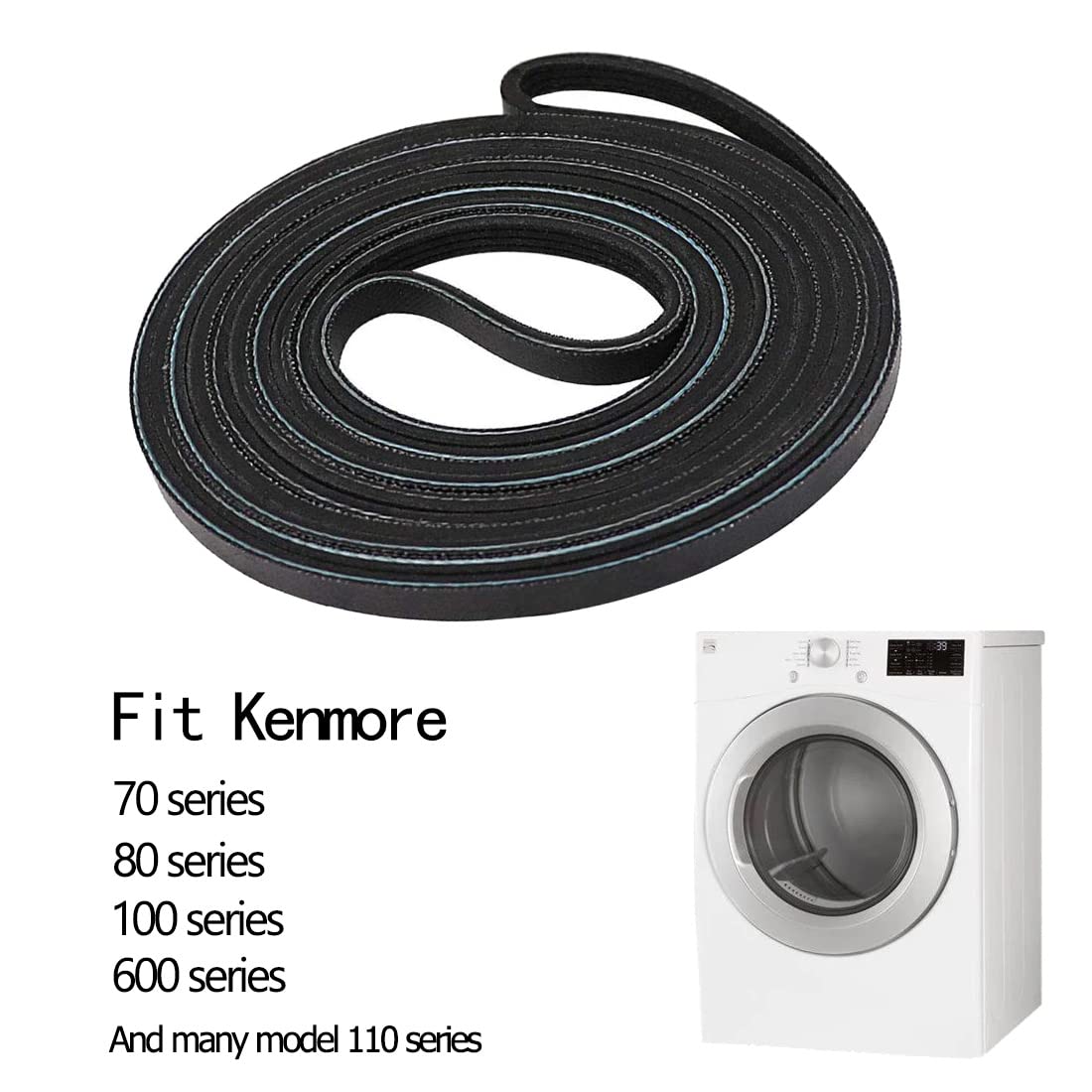Dryer Drum Drive Belt for Kenmore Series 70 80 100 600& Replaces Model 110