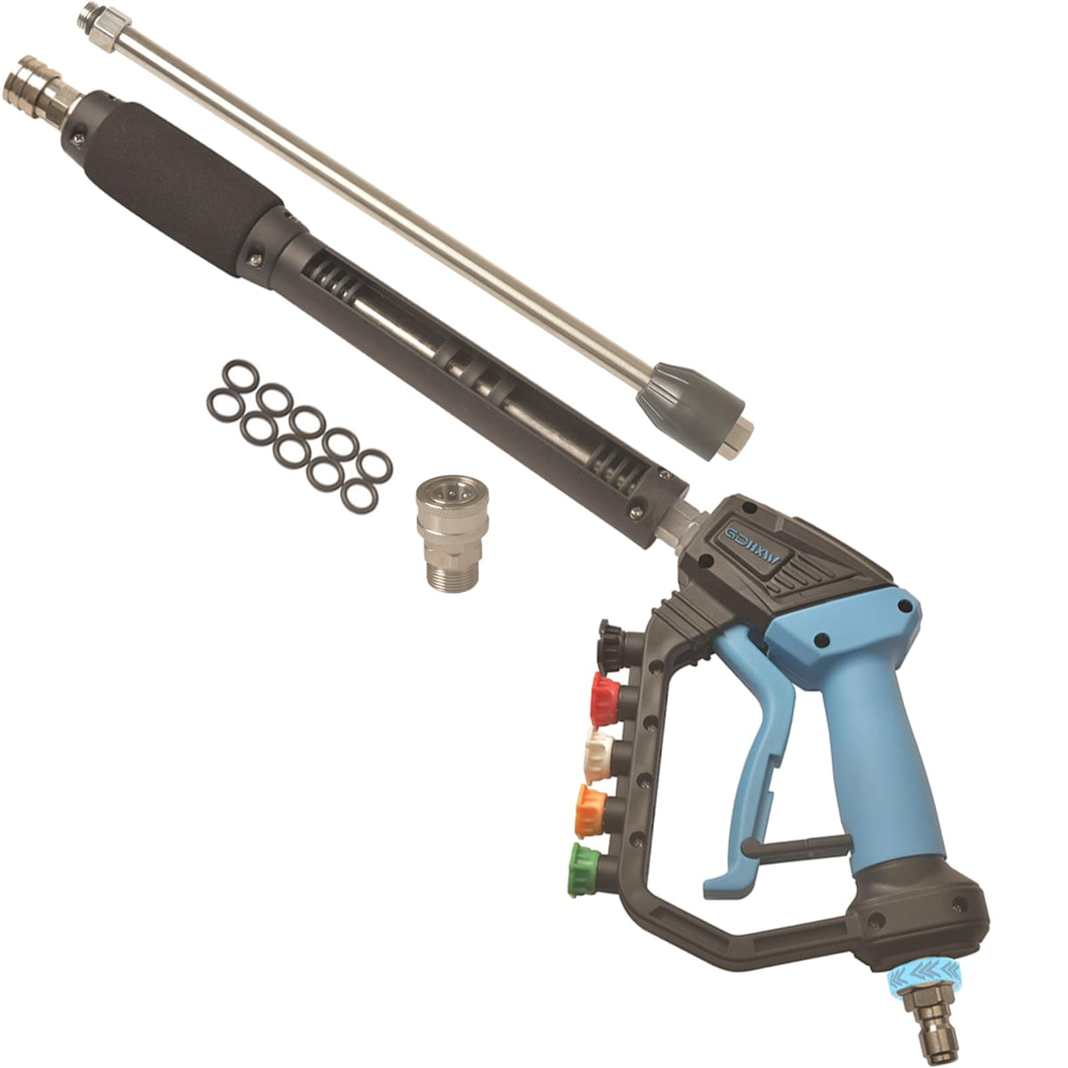 GDHXW Adjustable High Power Pressure Washer Gun with Swivel,with 2 Extension Wand 5 Nozzle10 O-Rings Thread Adapter 5000 PSI For Pressure Washer