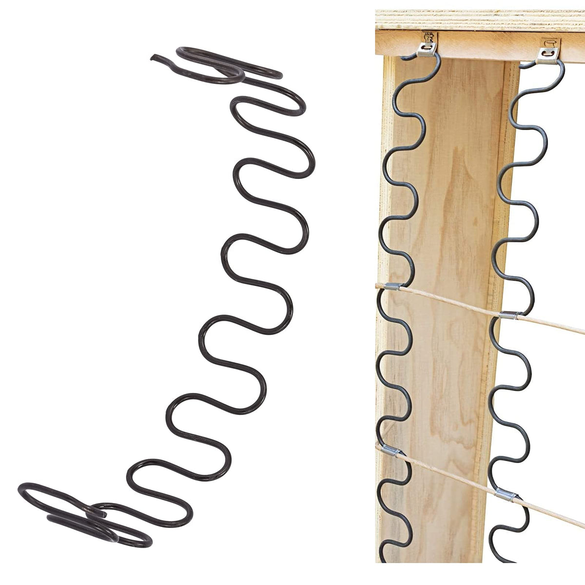 Carkio Sofa replacement Springs,2 PCS 28" Spring with 8 PCS S Clips,4.0 Wire Diameter Sofa Spring Repair Kit Compatible with Seating In Furniture Interior Decoration, Automotive, or Other Applications