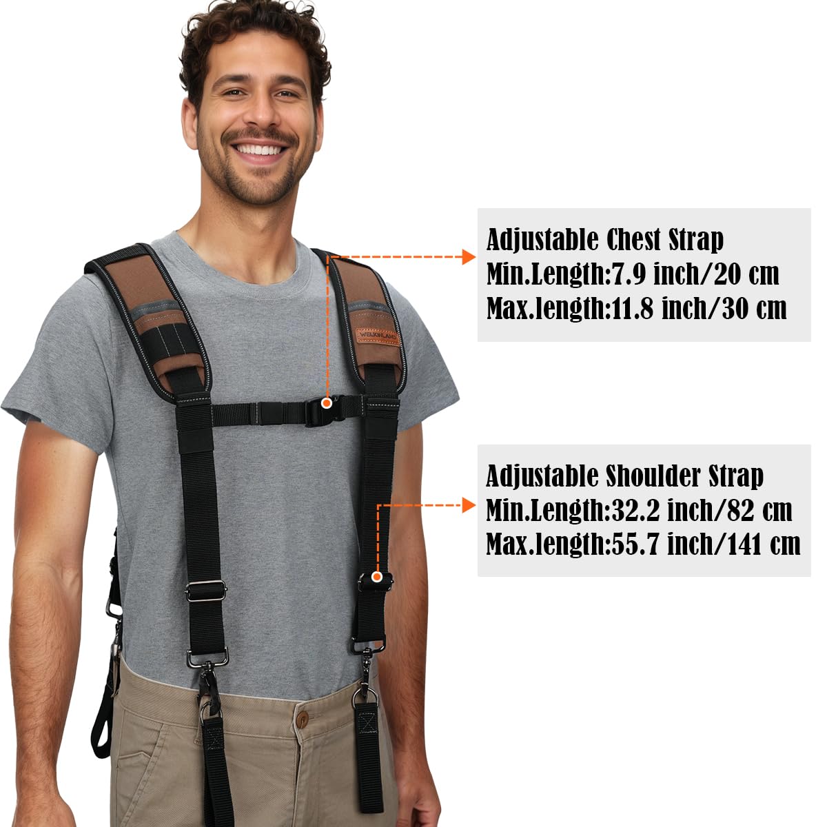 WELKINLAND Heavy-Duty Tool Belt Suspender, Padded Tool Belt Suspenders