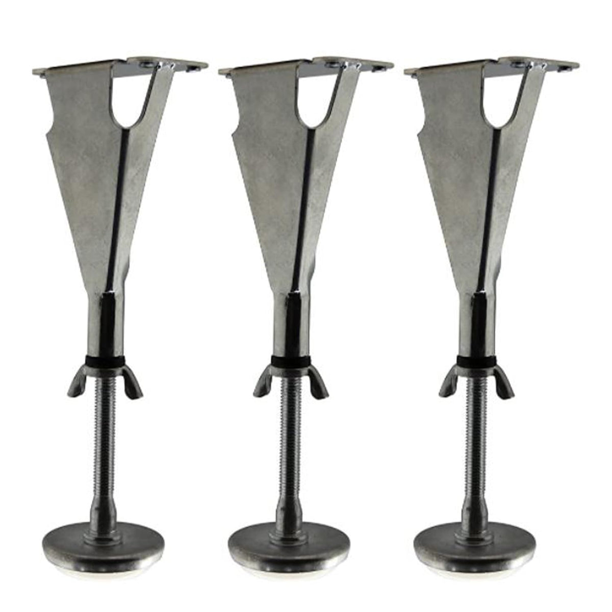 Kings Brand Furniture Adjustable Height Center Support Leg - Bed Frame Feet for Center Support Legs - Replacement Metal Bed Slat Support Leg, Set of 3