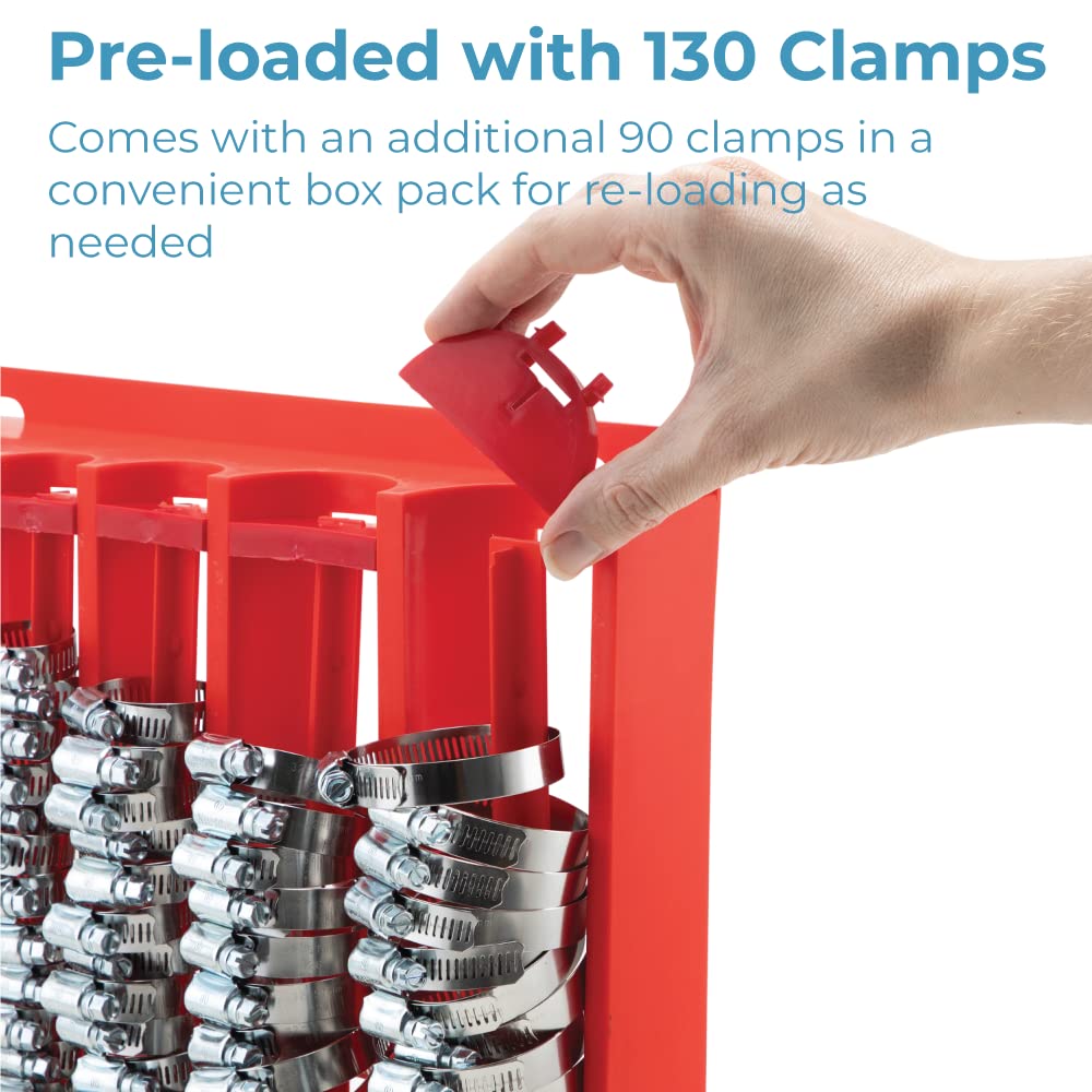 Koehler 220 Piece Hose Clamp Set in Mountable Rack, Red (KEDIS220)