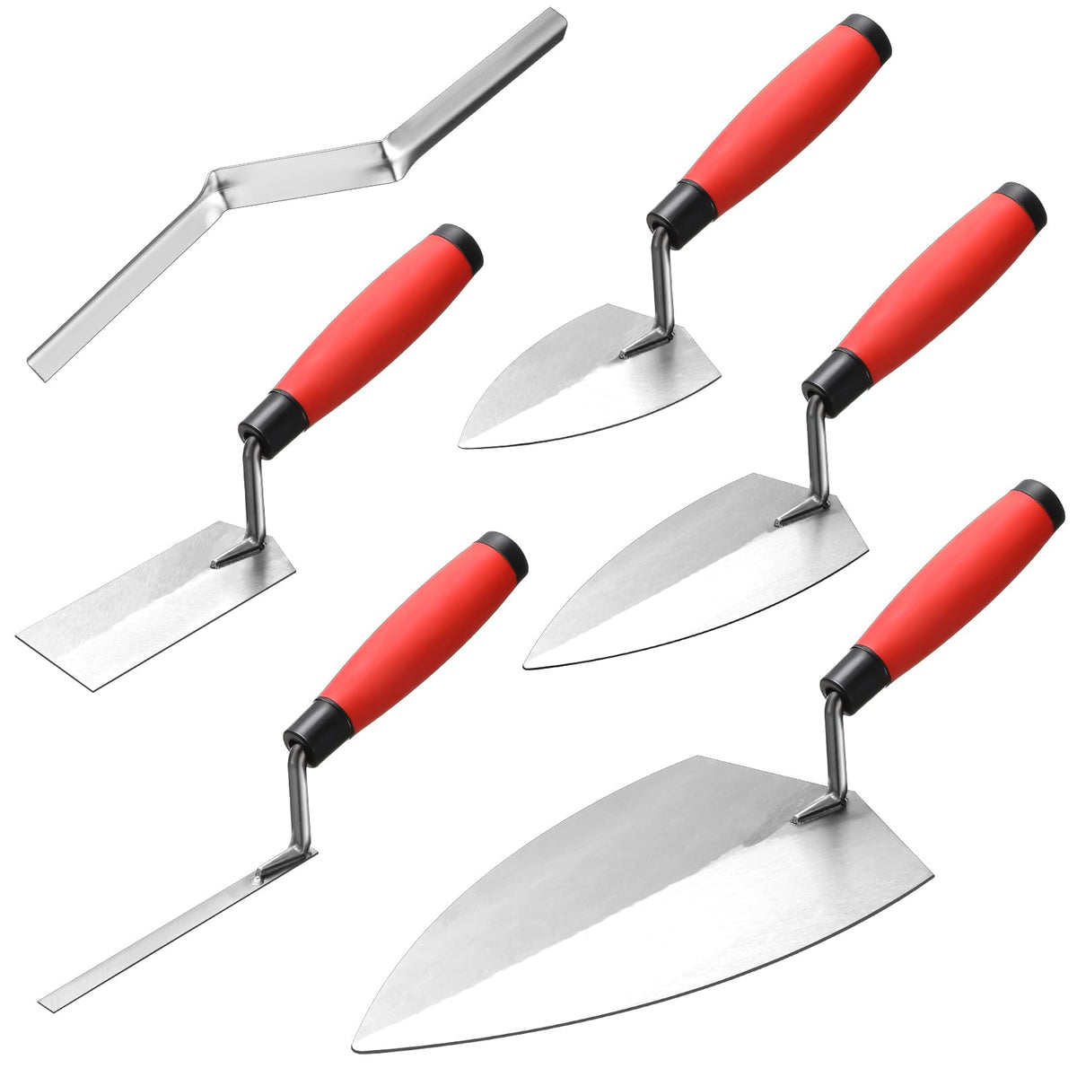 Lasnten 6 PCS Masonry Hand Tool Set 11" x 5-1/2" Philadelphia Brick Trowel