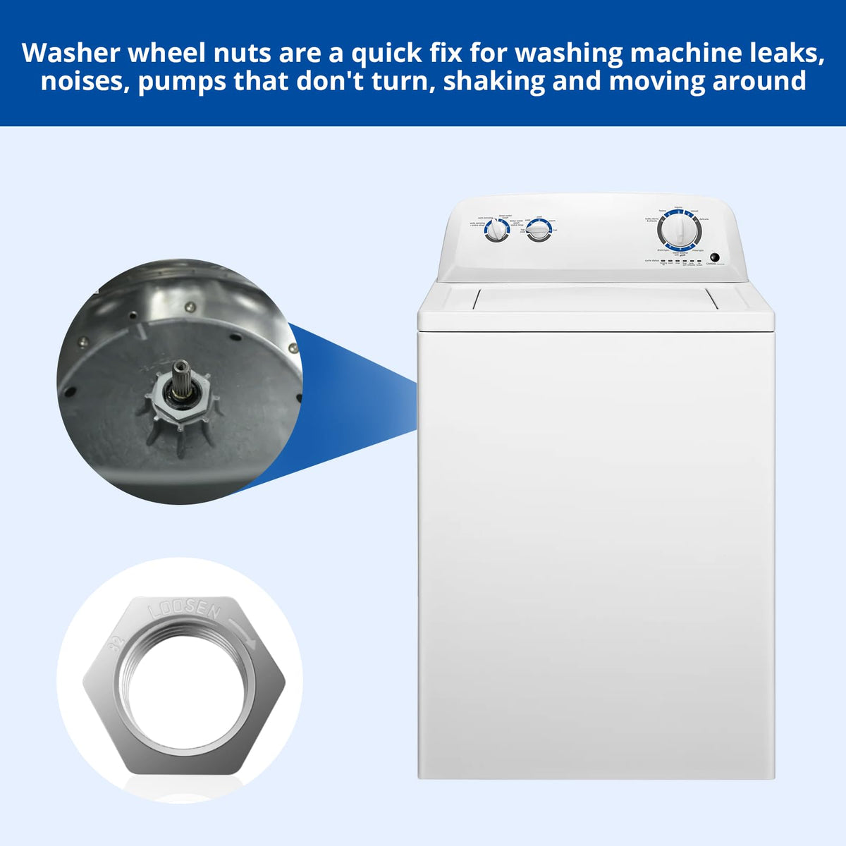 WH2X1193 Washing Machine Hub Nut Replacement for G