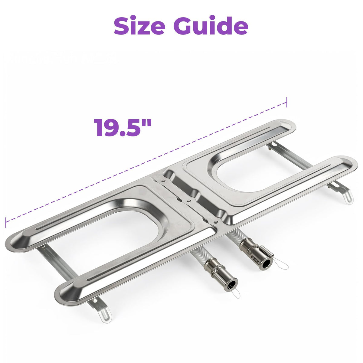 Universal Fit Grill H Burner, 19.5 Inch H Style Gas Grill Replacement Burner, Stainless Steel H Burner Compatible with Char Broil, Thermos, Arkla, Sunbeam, Charmglow, Kenmore, Fiesta, Brinkmann