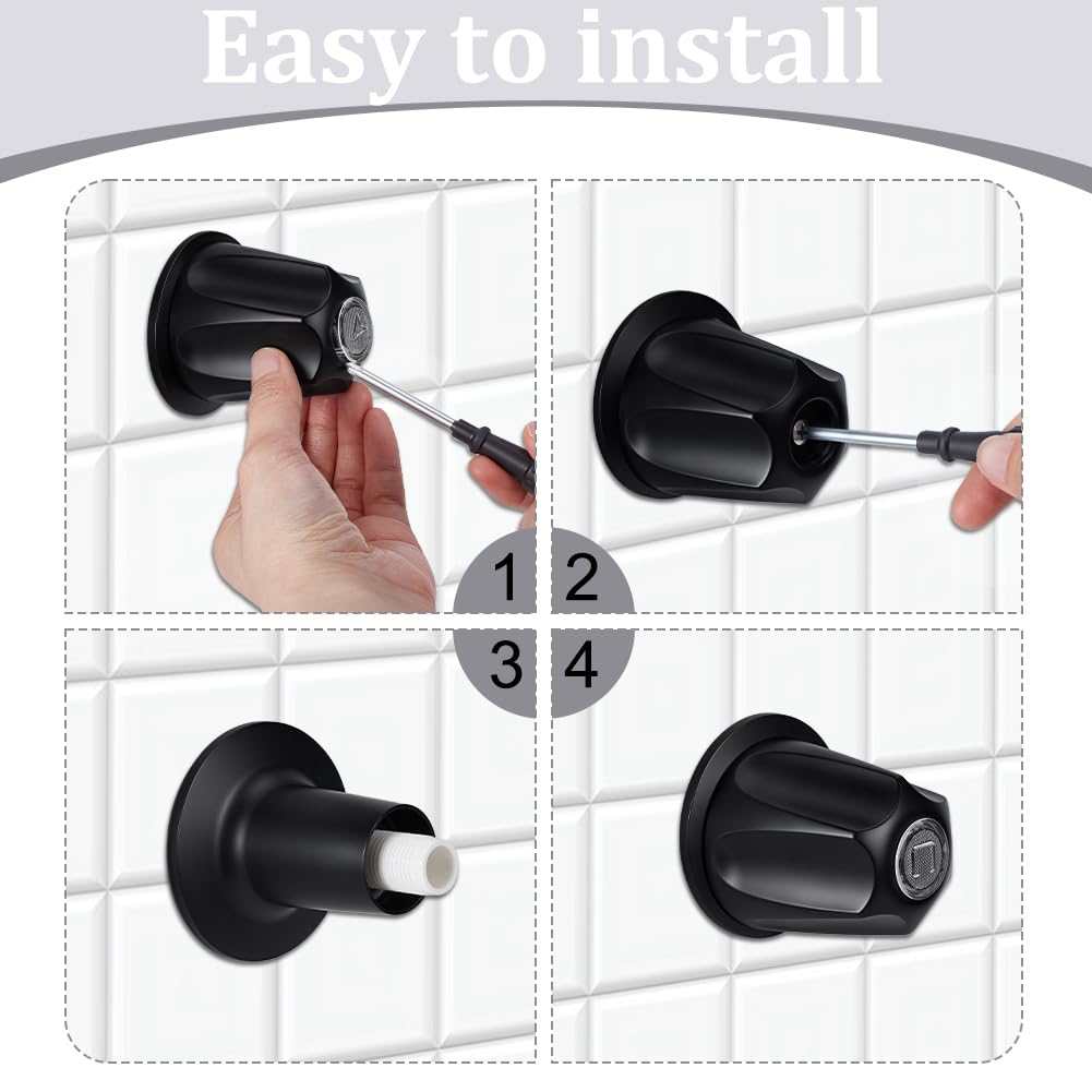 AHANDMAKER 3Pcs Bathtub Shower Knobs Replacement, Universal Faucet Control Handle Hot Cold & Diverter Handle Set Metal Tub Knob Replacements for Easy Bathroom Remodel