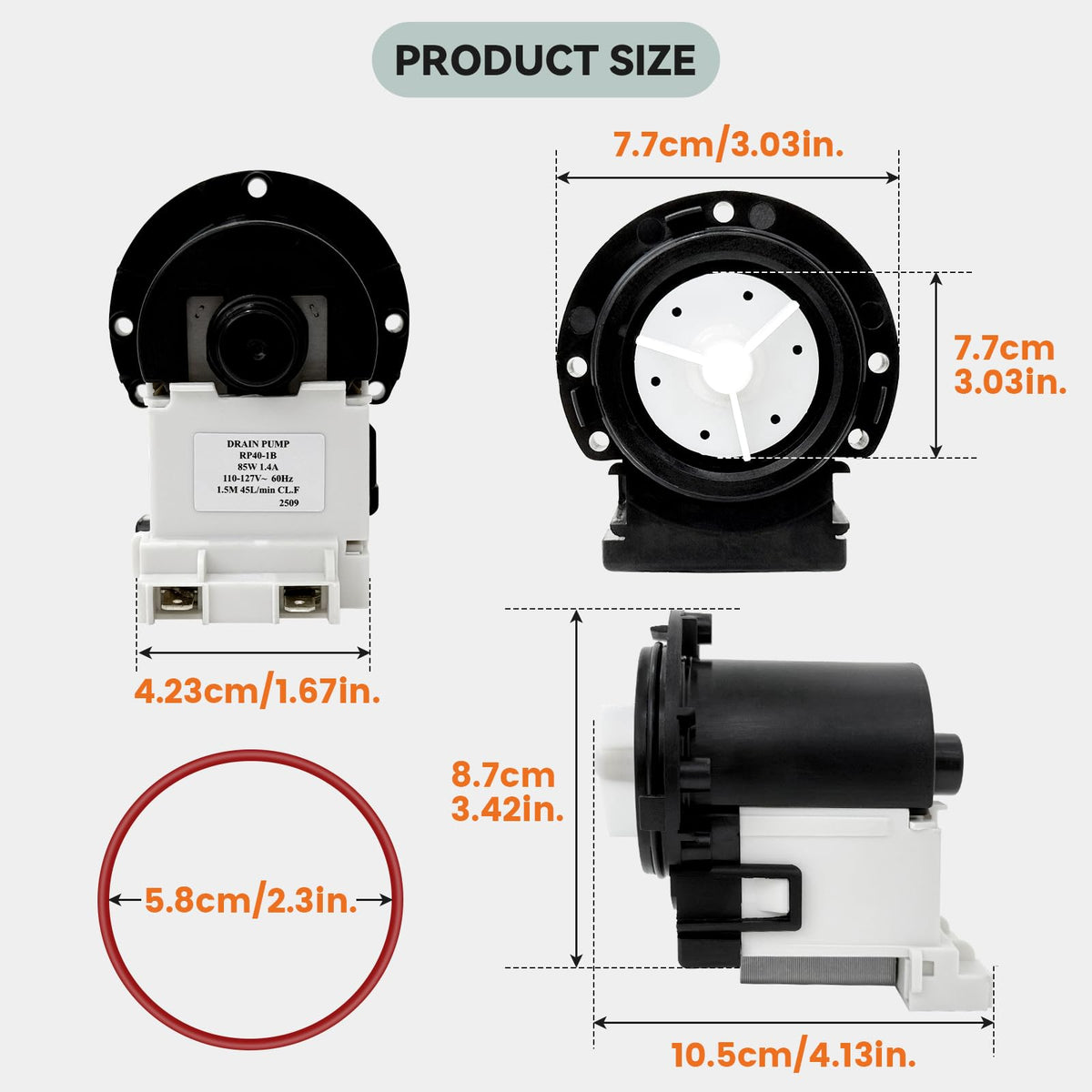 4681EA2001T Washer Drain Pump Motor Fit for LG Ken