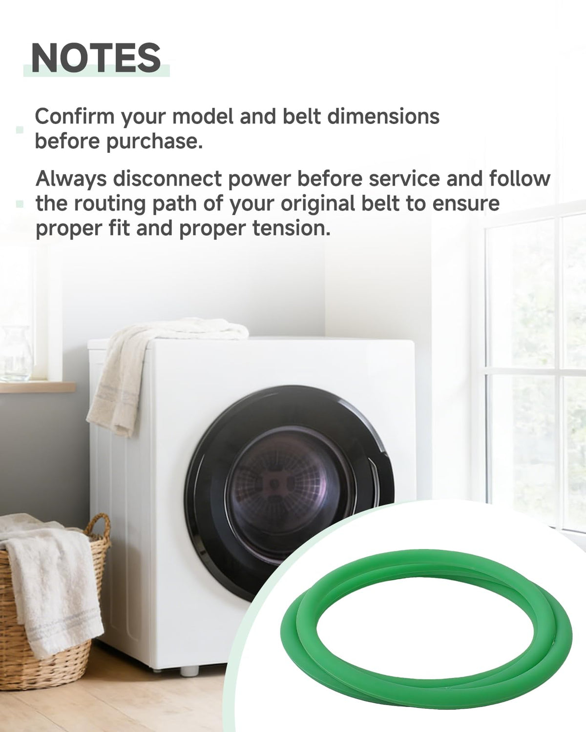 1 Pack TPU Compact Fan Belt mini Belt Replacement Compatible with Black and Decker BCED26 Portable Dryer, Blower Fan Belt Replacement