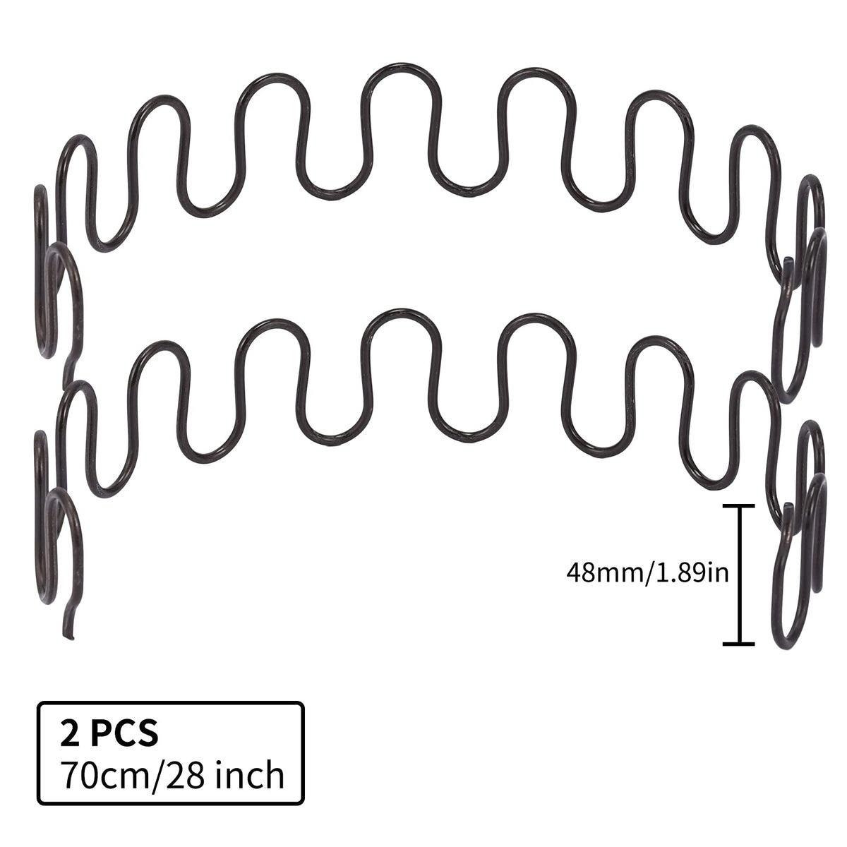 Carkio Sofa replacement Springs,2 PCS 28" Spring with 8 PCS S Clips,4.0 Wire Diameter Sofa Spring Repair Kit Compatible with Seating In Furniture Interior Decoration, Automotive, or Other Applications