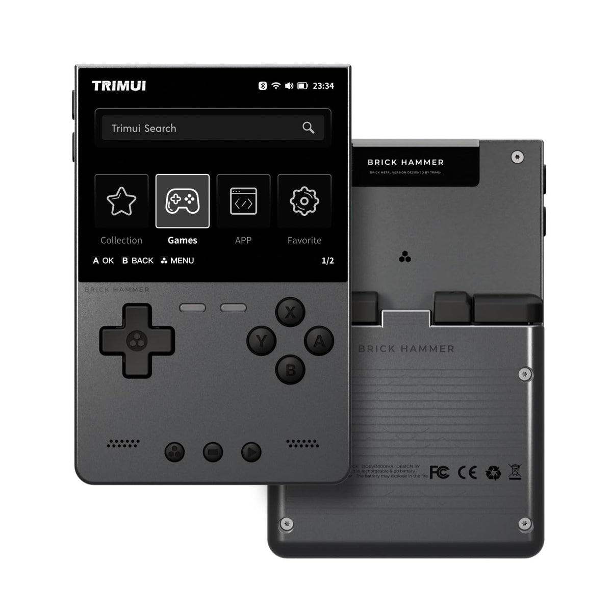 TRIMUI Brick Hammer Handheld Game Console, Grey 64G