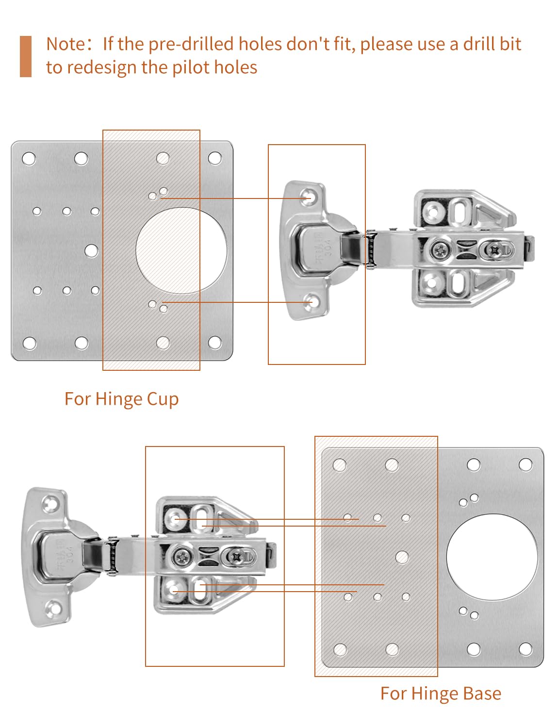 20PCS Upgraded Cabinet Hinge Repair Plate FOGZUVR Durable for Cabinet Doors