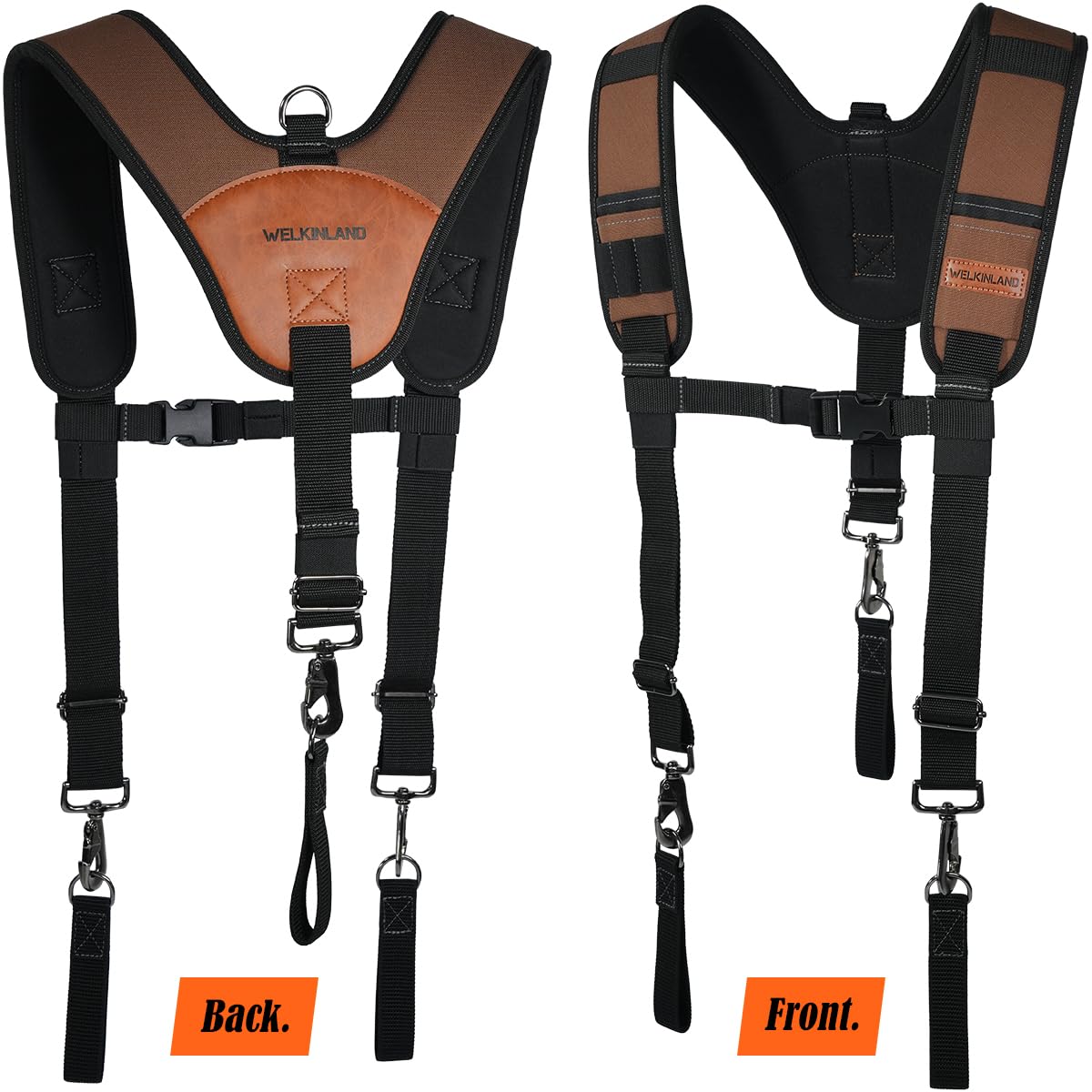WELKINLAND Heavy-Duty Tool Belt Suspender, 3 Point Tool Belt Suspenders