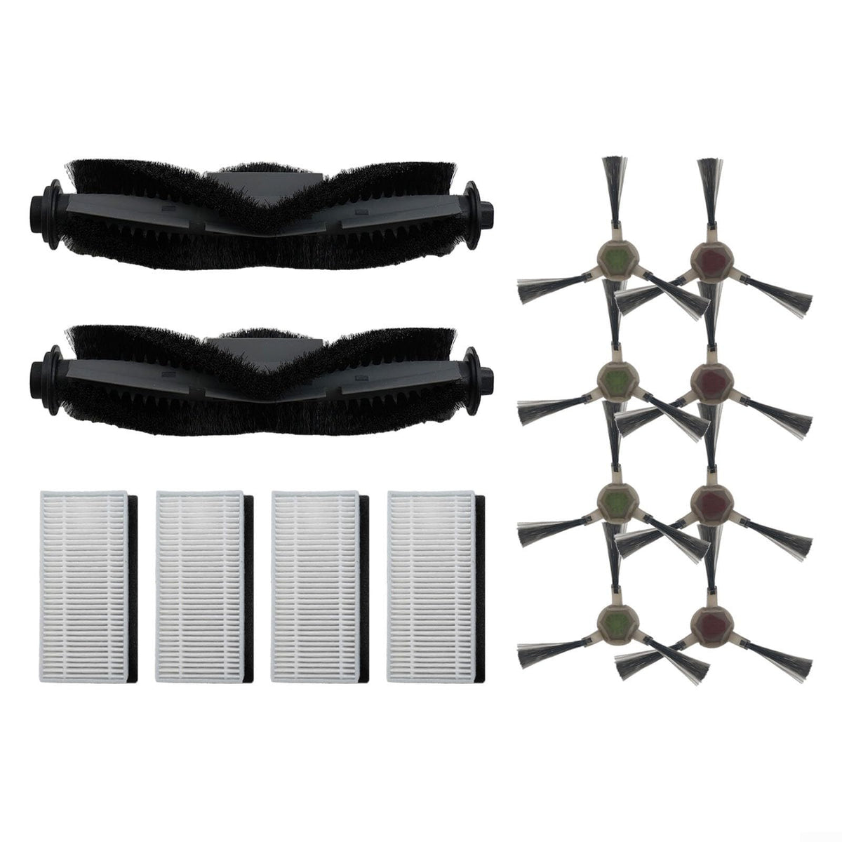 Robot Vacuum Replacement Parts Set Including Main Roller Brush Side Brushes Filters Compatible with Robot Vacuum Cleaner Accessories Black 14 Pieces