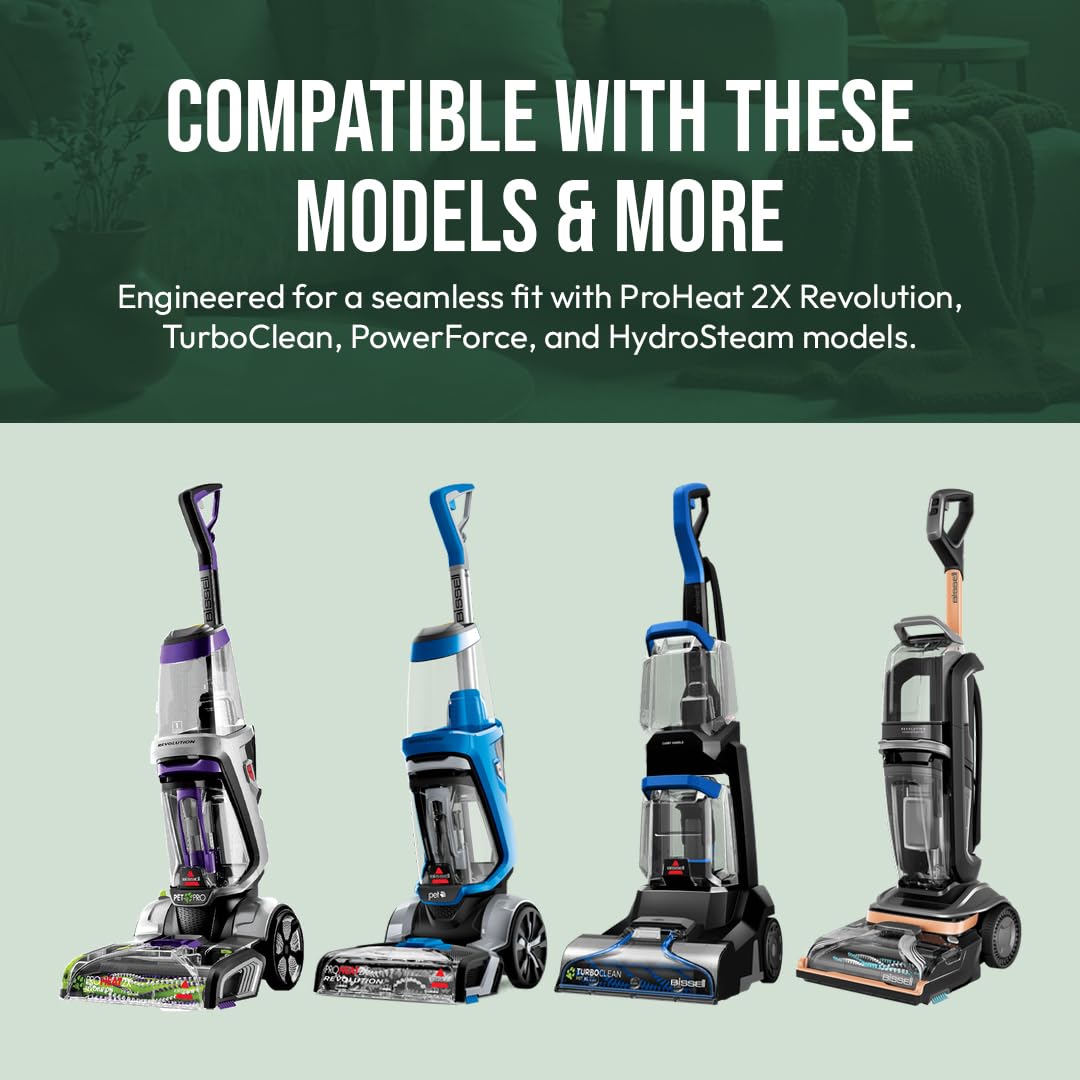 Replacement 8-Foot Hose Assembly with 3" Tough Stain Brush & Self-Cleaning Tools for Bissell Carpet Cleaners TurboClean, ProHeat 2x Revolution Pet, and HydroSteam, Bissell Carpet Cleaner Parts
