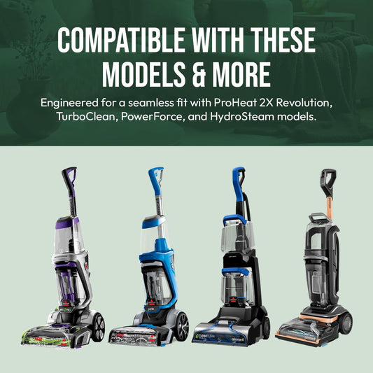 Replacement 8-Foot Hose Assembly with 3" Tough Stain Brush & Self-Cleaning Tools for Bissell Carpet Cleaners TurboClean, ProHeat 2x Revolution Pet, and HydroSteam, Bissell Carpet Cleaner Parts