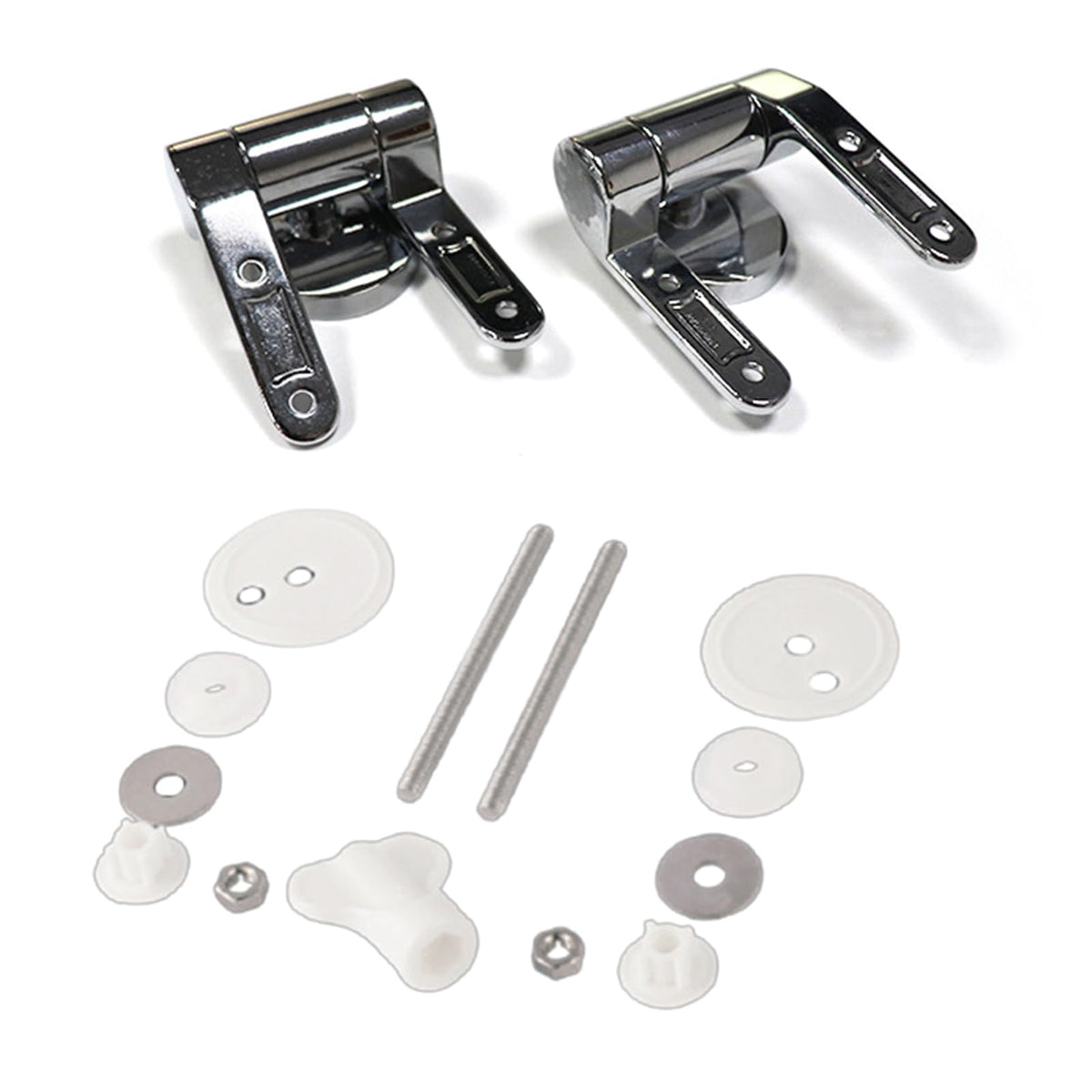 Haoyull Toilet Seat Hinges Replacement Part Toilet Lid Hinges with Soft-Close Mechanism Hinge for Toilet Seat Simple Install
