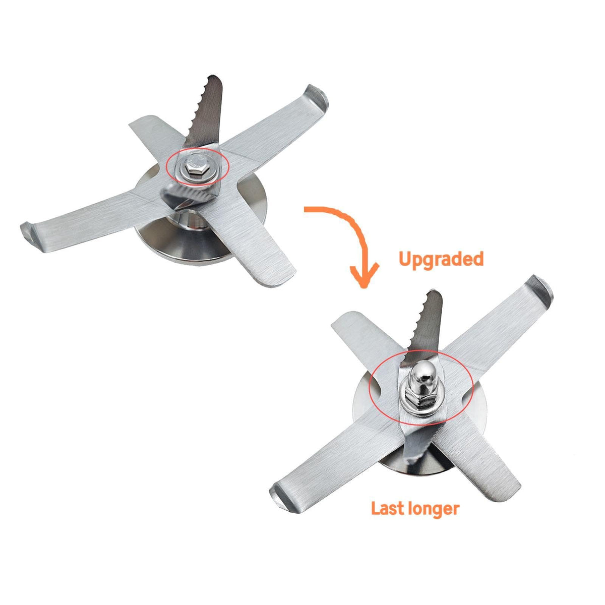 CRANDDI Spare Blades for Blender K80 K96 and K85, 1Pcs Blending blade With Long Blade Assembly, Stainless Steel Back-up Blade, Replacement Blade Accessories (K80 Blade)