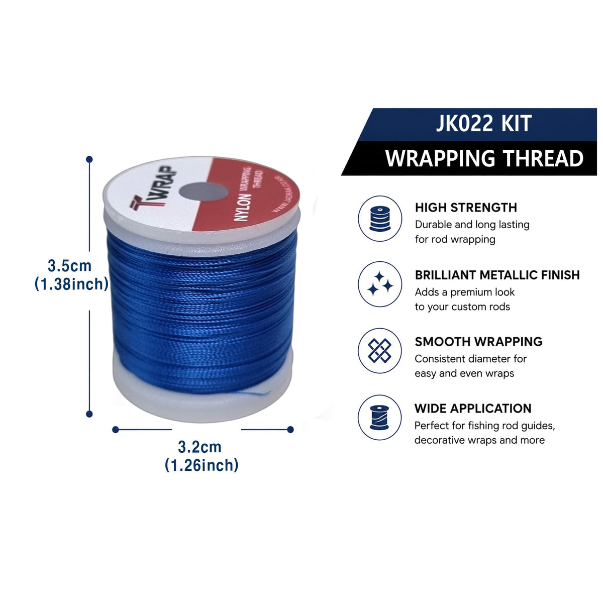 Lot of 12ea Rod Wrapping A Size Thread Best Selection (JK022)