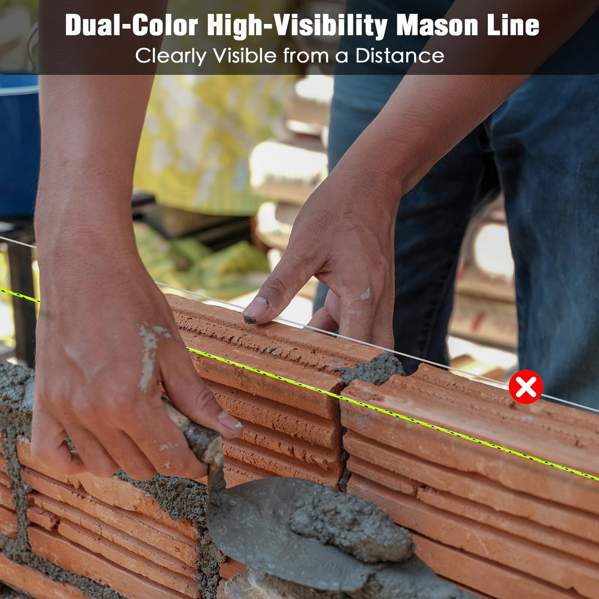 Konvixon 8PCS Mason String Line Set for Bricklaying, Alignment & Masonry