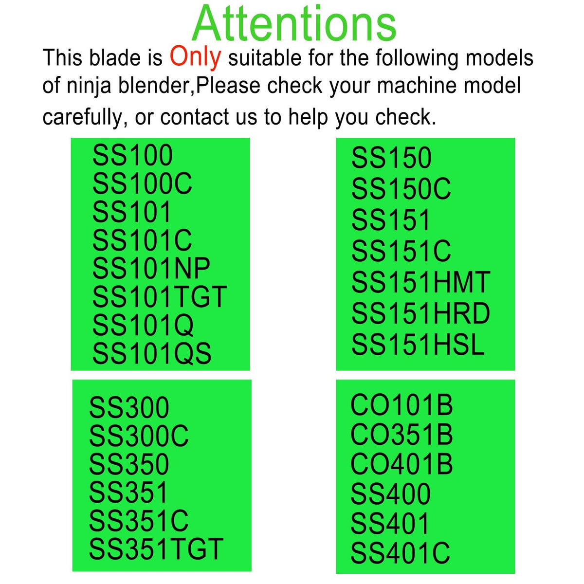 [ New Model] Replacement blender Blade for Ninja Accessories, Only Compatible with Nutri Ninja Foodi Power Blender SS150,SS151,SS300, SS350,SS351, SS351TGT, CO351B, SS100, SS101, SS101C, CO101B